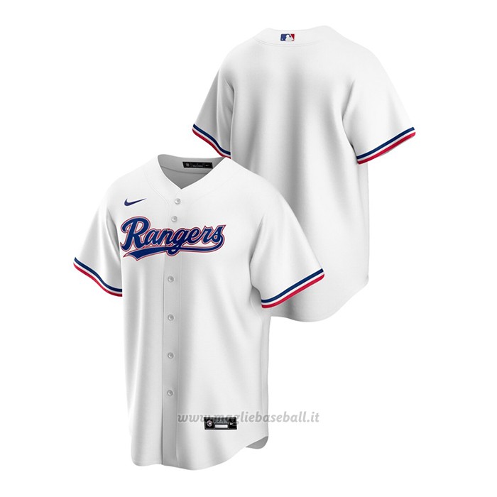 Maglia Baseball Uomo Texas Rangers Replica Primera Bianco